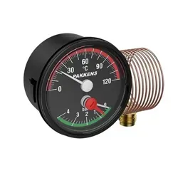 تصویر ترمومتر مانومتر پکنز 4 بار صفحه 5 سانت (PAKKENS)