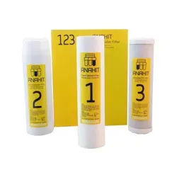 ست فیلترهای پیش تصفیه آناهیت شامل سه فیلتر متوالی برای تصفیه آب