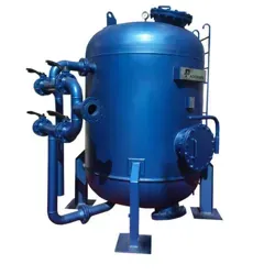 نمای جانبی از فیلتر شنی رخشاب ظرفیت 7.9 متر مکعب با شیر تنظیم جریان