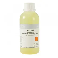 نمای ایستاده محلول تست کالیبراسیون ORP هانا (HANNA) مدل HI7021L با مخزن زرد رنگ