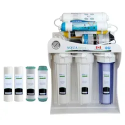 دستگاه تصفیه آب خانگی آکوآ اسپرینگ مدل AQ-SF2400 به همراه فیلتر بسته 4 عددی بدنه سفید