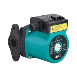 نمای پشت پمپ سیرکولاتور لئو (LEO) مدل LRP21-50F/120 با لیبل بلور شده برای حفظ اطلاعات فنی