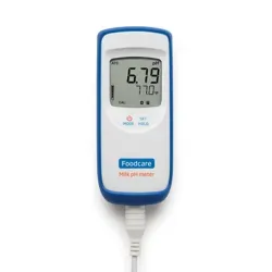 نمای ایستاده PH متر شیر هانا (HANNA) مدل Hi99162 با بدنه سفید و حاشیه آبی