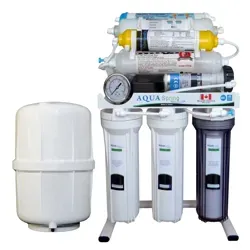 نمای روبرو دستگاه تصفیه آب خانگی آکوا اسپرینگ (Aqua Spring) مدل RO - NF2600 با مخزن