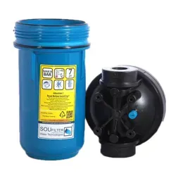 "نمای کنار هوزینگ مات نیم جامبو SouFilter، بدنه مات و محل اتصال ورودی"