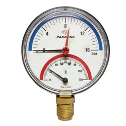 دید نزدیک ترمومتر مانومتر پکنز 16 بار با صفحه 10 سانتی متری
