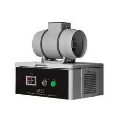 نمای ایزومتریک دستگاه ازن ژنراتور فن دار 3 گرم در ساعت R.K.C مدل PTA3 B100 با سوئیچ چرخشی