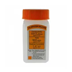 نمای جلو محلول کالیبراسیون EC ازدو (Ezdo) مدل S-1413 درپوش و لیبل نارنجی