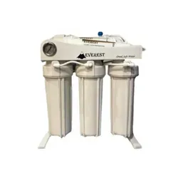 نمای جانبی دستگاه تصفیه آب خانگی اورست با بدنه سفید و مخازن شفاف
