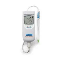 نمای روبرو PH متر ماست هانا (HANNA) مدل Hi99164 با بدنه سفید