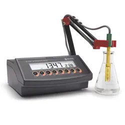 تصویر افقی EC و TDS متر رومیزی هانا (HANNA) مدل HI2300 با لوازم جانبی