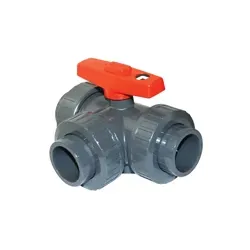 شیر سه راهی UPVC پیمتاش (pimtas) با شیر نارنجی