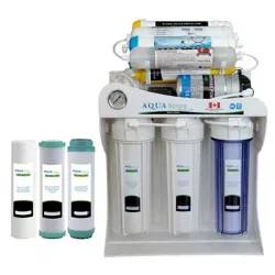 تصویر نمای جلو دستگاه تصفیه آب خانگی آکوآ اسپرینگ مدل NF - SF4200 به همراه فیلتر مجموعه 3 عددی