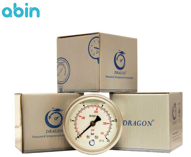 گیج فشار روغنی دراگون 400 بار